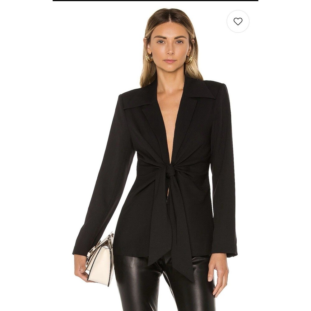 Rag & Bone Black Wrap Blazer Jacket Tie Waist Draped Shawl Lapel Bow Size S